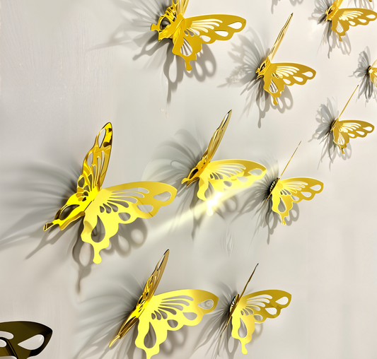 DIY 3D New 2024 Acrylic Mirror Butterflies for Wall Decor