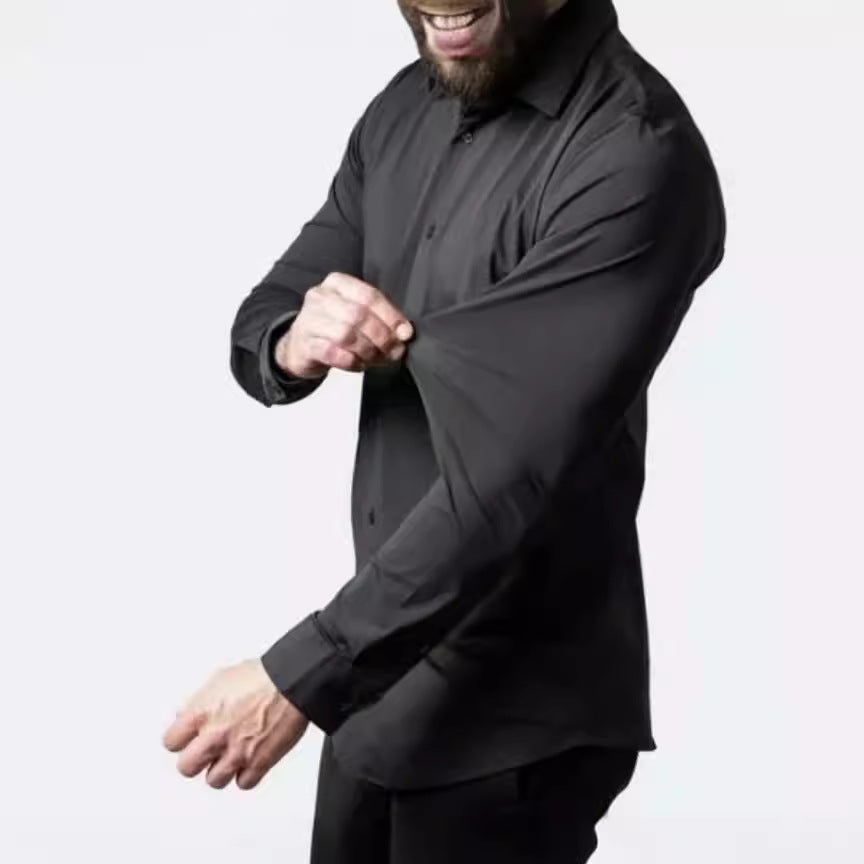 Men's Sports And Leisure Long Sleeve Lapel Shirt