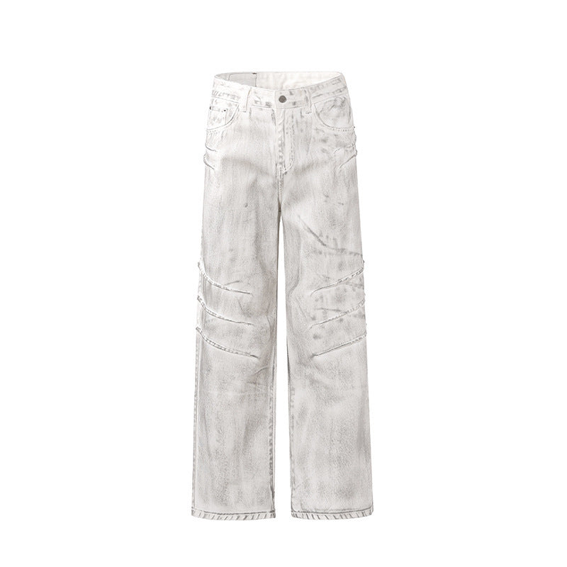 Men's Retro White Jeans