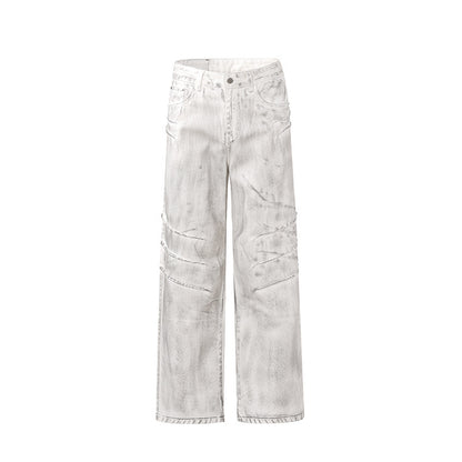 Men's Retro White Jeans