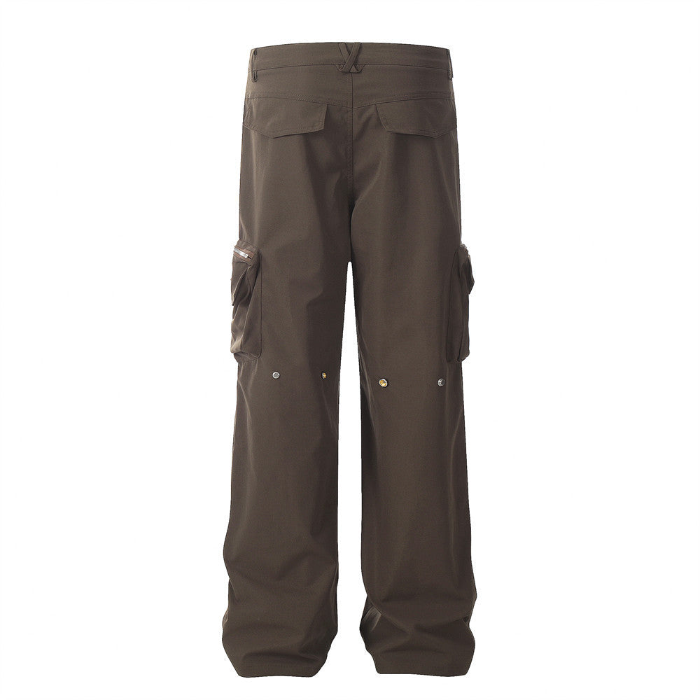 Overalls Men's Fashionable Pleated Knee Design