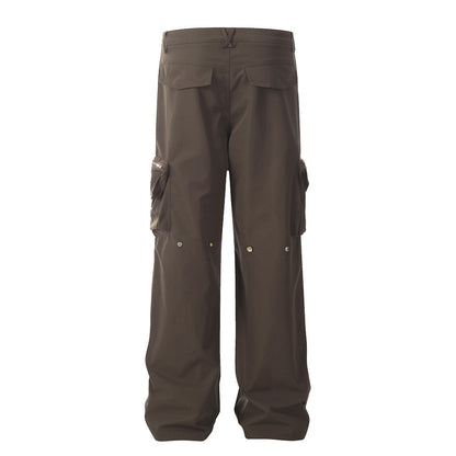 Overalls Men's Fashionable Pleated Knee Design